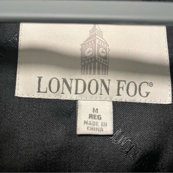 London Fog Hidden Button Black Trench Coat Removable Liner - Picture 2 of 7